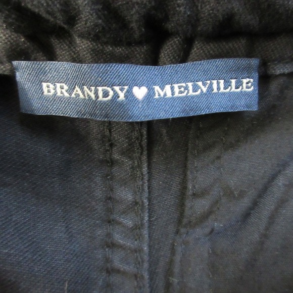 Brandy Melville Jemma Cargo Pants Women Black Baggy Parachute Preppy 636 - Picture 3 of 11